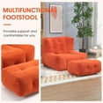thumbnail image 4 of LuxyHoom Microfiber Upholstered Bean Bag Sofa for Adults, Stuffed Bean Bag Couch with Footstool, Button Tufted Accent Chair Lazy Sofa Chair for Living Room, Bedroom, Apartment (Red), 4 of 14