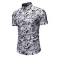 thumbnail image 4 of LSLJS Cardigan Décontracté à Manches Courtes pour Hommes avec Col Rabattu T-Shirt Blouse Tops, 4 of 5