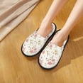 thumbnail image 5 of KLL Floral Slippers for Women Men House Slip on Indoor Outdoor Bedroom Furry Fleece Lined Ladies Comfy Anti-Skid Rubber Hard Sole-Large, 5 of 8