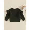 thumbnail image 4 of aturustex Little Girls Thick Solid Basic Sweaters 0-3T Toddler Baby Chunky Knitted Pullover Long Sleeve Sweatshirt O Neck Knitwear Tops Infant Fashionop Kids Casual Daily Spring Fall Clothes, 4 of 7