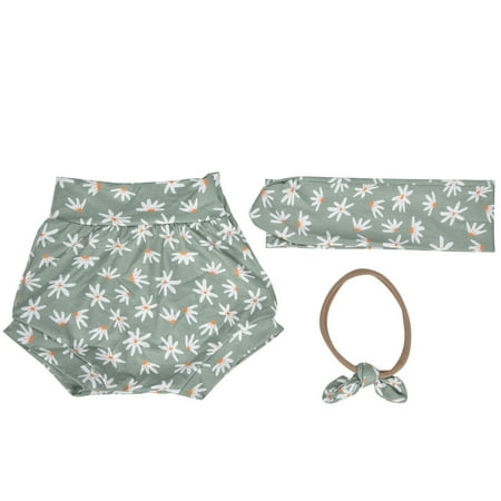 

Henmomu Pants Shorts Fabric Headband Set Summer Sleeveless For Holidays For Photography For Infant For Girls For Daily Life