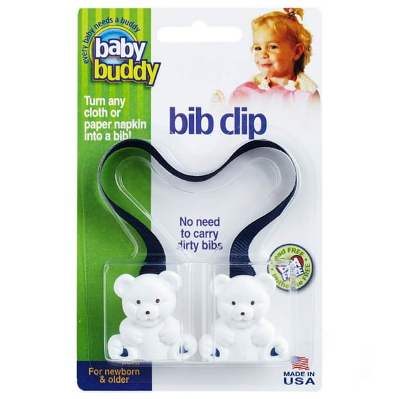 Baby Buddy Bib Clip Turns any Cloth or Paper Napkin Disposable Navy 1pk
