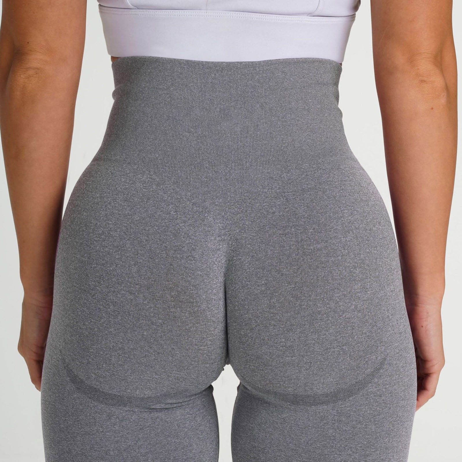 Tuphregyow Women High Waisted Nylon Yoga Pants Booty Lifting Slimming Elastic Yoga Tights Scrunch Butt Leggings Yoga Capris Comfy No See Through Yoga Capris Solid Dark Gray L