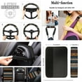 thumbnail image 4 of Jeiento Aztec Tribal Auto Accessories Set Car Seat Cover Protector Car Floor Mats Steering Wheel Cover Seatbelt Pad Armrest Cover Coasters Lipstick Holder Keychains 17 PCS Ethnic Geometric Decor, 4 of 7
