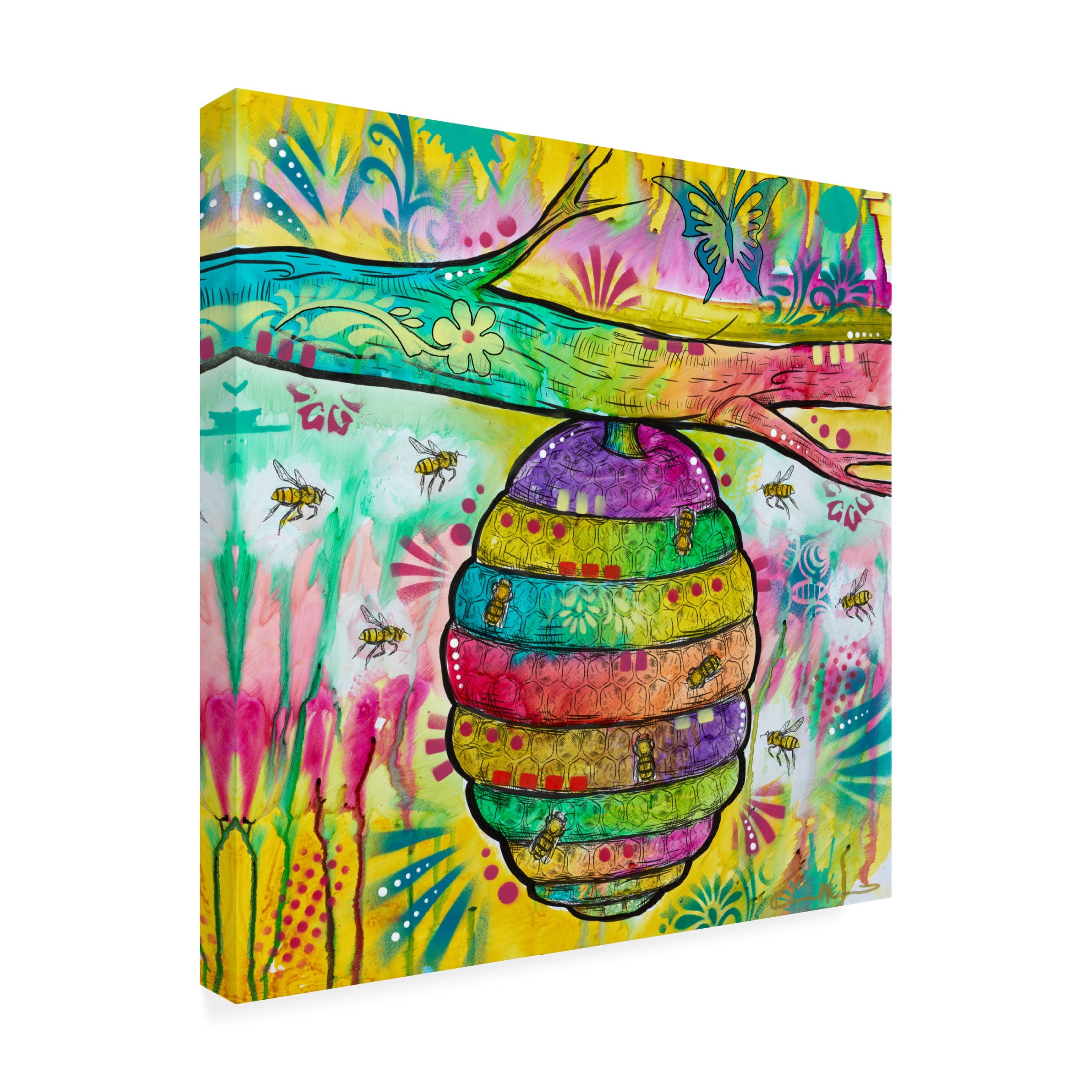 Canvas Wall Art - Dean Russo 'Beehive' Wall Art for Living Room, Bedroom, or Office Décor by Trademark Fine Art - 24 x 24 Inches