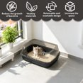 thumbnail image 4 of Matte Black Open Top Cat Litter Box High Side with Litter Scoop 14.37×10.63×5.31 inch, 4 of 6