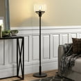 thumbnail image 5 of Evelyn&Zoe Tatum Globe & Stem Floor Lamp with Glass Shade, Blackened Bronze/Seeded, 5 of 6