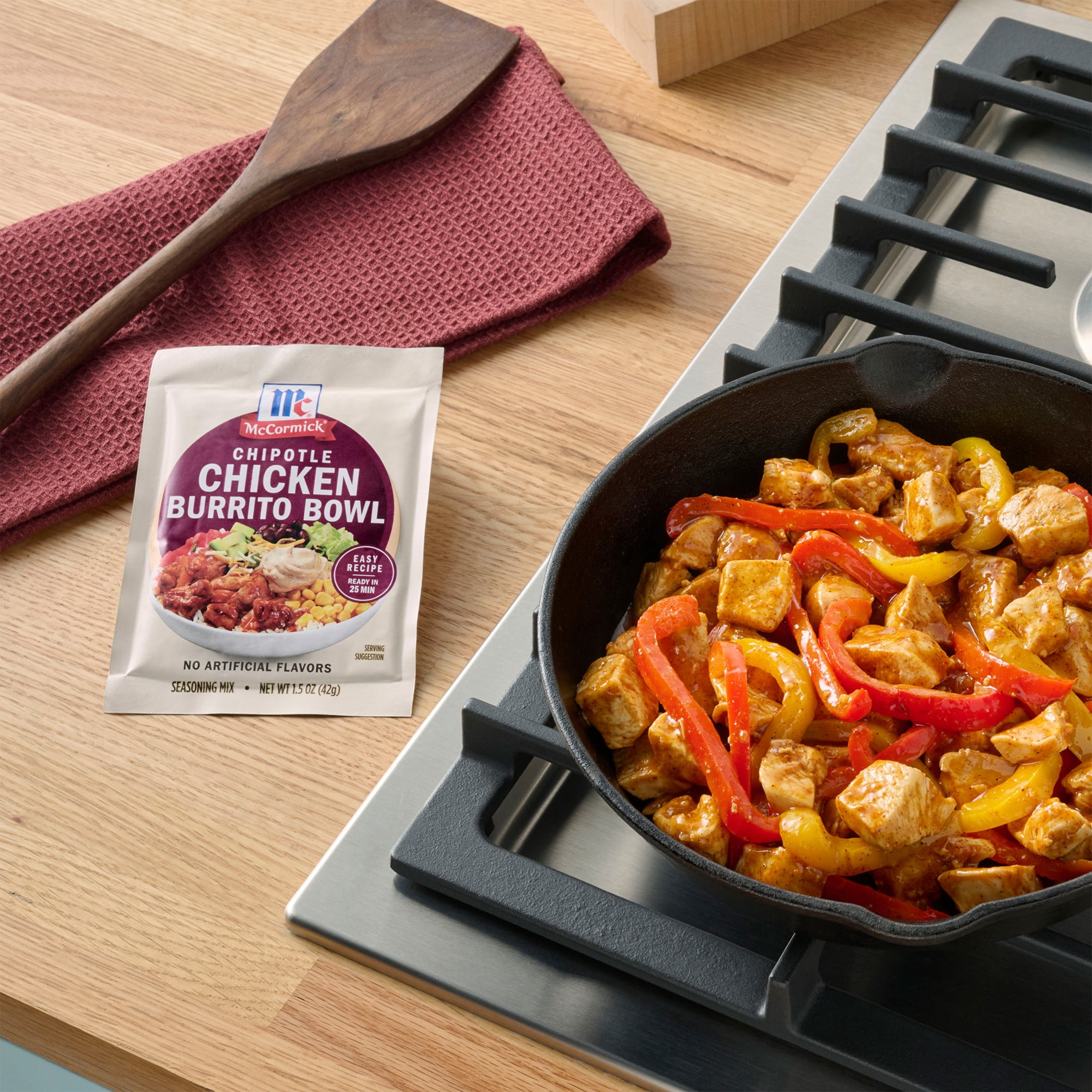 (6 pack) McCormick Chipotle Chicken Burrito Bowl Seasoning Mix, 1.5 oz Packet