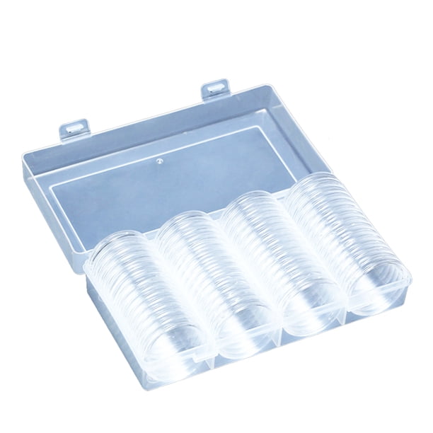 Yuarrent 1 Juego de cápsulas para monedas, contenedores redondos transparentes, estuche para monedas resistente al desgaste, cajas pequeñas, caja de Almacenamiento y organización del hogar Yuarrent HA059947-00B