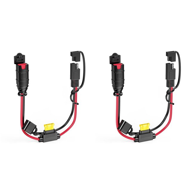 2X Cable de Extensión SAE para Cargadores de Baterías Inteligentes Genius, Cable con Conector SAE de Alta Resistencia de 14 AWG, Enchufe Impermeable con Fusible de 20 A