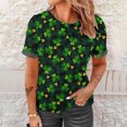 thumbnail image 2 of Camiseta con estampado de cuello redondo para mujer a la moda del Día de San Patricio, camiseta de manga corta de verano, blusa Pompotops  hkajfhjk461577, 2 of 6