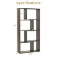thumbnail image 3 of Costway 48" Geometric Bookshelf Open-back Bookcase with 8 Cubes 2 Anti-Toppling Devices Grey, 3 of 8