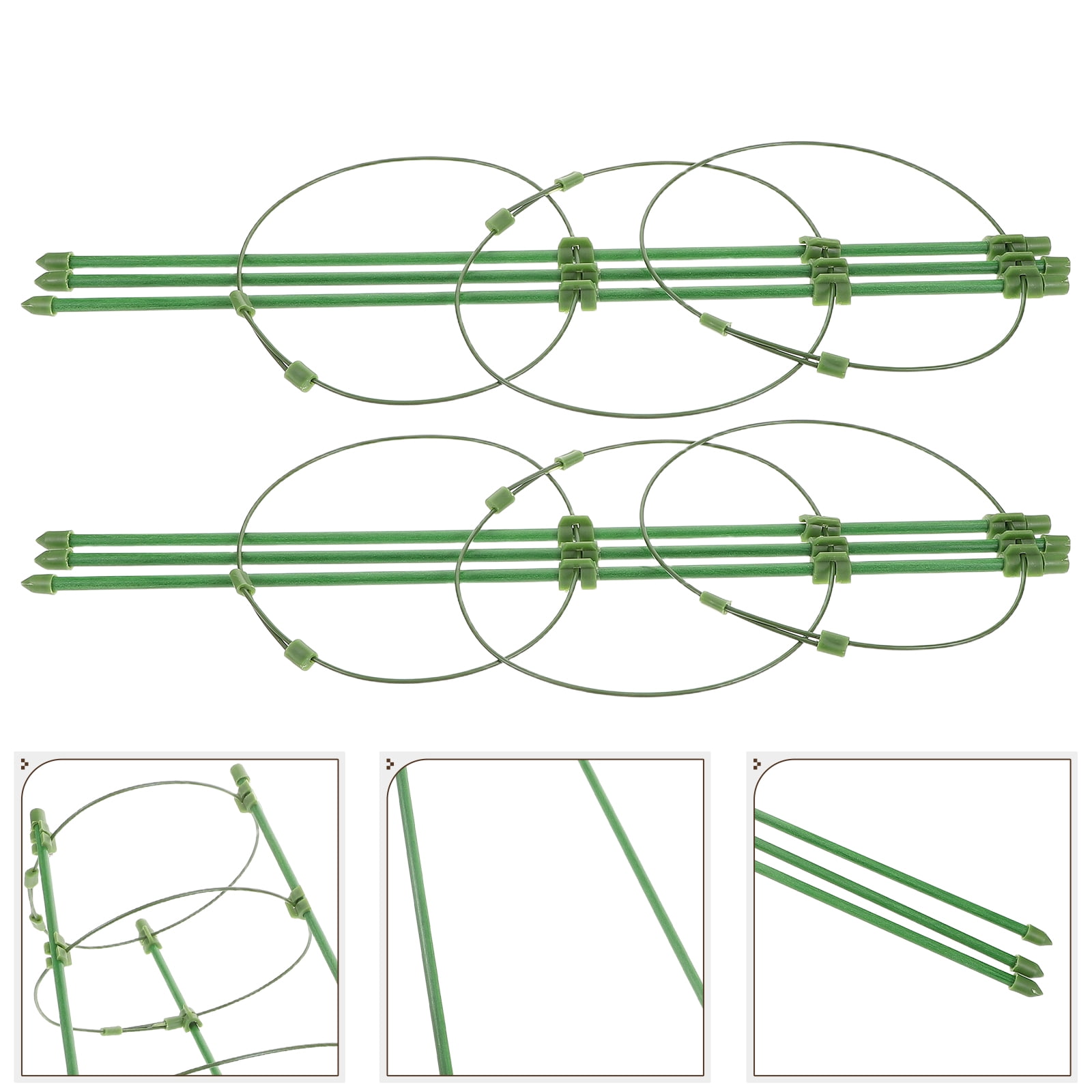 Dayesque 2-Pack Adjustable Plant Support Cages with Tomato Stakes for Garden, Balcony, Backyard, Flower Pots, Bonsai, Climbing Vines