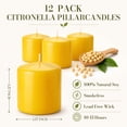 thumbnail image 4 of Giphtpoeet 12PCS Citronella Pillar Candles Votive Dripless Lemongrass Candles Set for Dinner Weddings Party, 180H Burn Time, 4 of 10