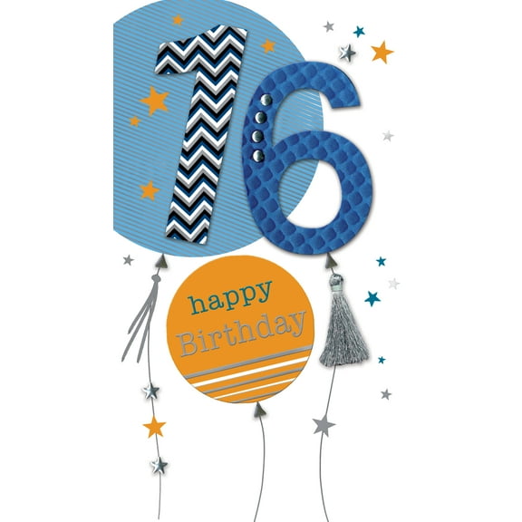 Handmade "Champagne" Greeting Card 16th Birthday Balloons