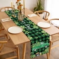 thumbnail image 3 of St. Patrick's Day Table Runner - 60 Inch Long, Kitchen Dining Table Runner Dresser Scarves, Green Truck Lucky Shamrocks Farmhouse Check Farmhouse Decor for Coffee Tables Wedding Party Banquet, 3 of 8