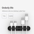 thumbnail image 1 of CBS5 Cable Organizer Silicone USB Winder Clips Wire Holder (Black), 1 of 6