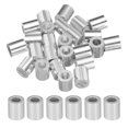 thumbnail image 1 of Unique Bargains 3/16" 5mm Aluminum Crimping Loop Sleeve Single Round Ferrule for Wire Rope Cable Line End, Silver 25pcs, 1 of 5