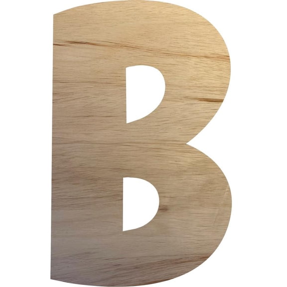 Unfinished Wooden Craft B, Wood Letter 15'' Tall Wall Hanging Sign Letters, Paintable