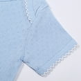 thumbnail image 5 of HNMKIU Baby Boys Girls Short Sleeve Rompers Bodysuit Summer Outfit Breathable Embroidered Trim Casual Playwear for 0 to 18 Months Sky Blue,12-18 Months, 5 of 7