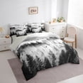 thumbnail image 3 of Manfei Jungle Nature Scenery Bedding Comforter Set 7pcs, Grey Mountain Pine Tree King Bedding Sets, Retro Natural Landscape Reversible Bed Sheets, Ultra Soft Bedroom Decor, 3 of 7