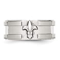 thumbnail image 4 of Stainless Steel Fleur de lis 10mm Brushed & Polished Band, 4 of 7