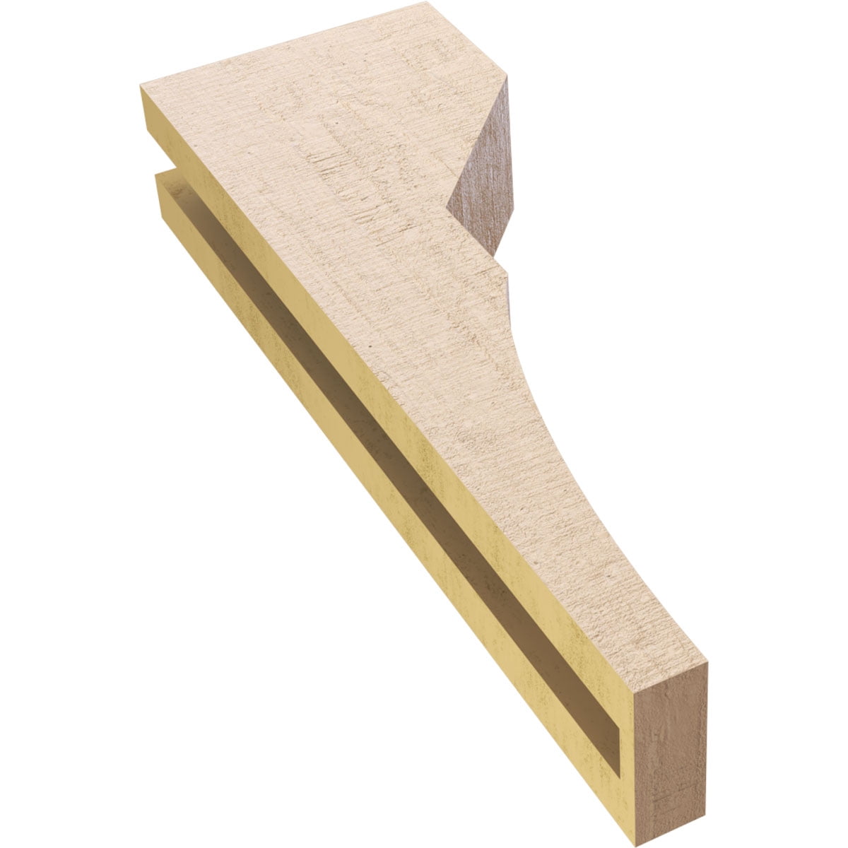 3"W x 6"D x 18"H Thin Monterey Rough Cedar Woodgrain TimberThane Corbel, Primed Tan