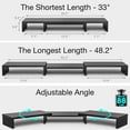 thumbnail image 3 of Dual Monitor Stand Riser Adjustable Length (..&#) & Angle Large Wooden Desktop Organizer with Storage Shelf for Laptop Monitors Home Office Desk, 3 of 9