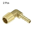 thumbnail image 3 of Brass Hose Barbed Elbow Fitting, 2 Pack 3/16" Barbx1/4" NPT Male 90 Degree, 3 of 6