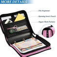 thumbnail image 4 of Water-Resistant 3-Ring Binder Organizer with Multiple Pockets Zipper Binder Bag for Office Pink Butterfly Pattern, 4 of 8