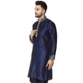 thumbnail image 6 of SKAVIJ Art Silk Kurta for Men Embroidered Indian Crew Neck Party Casual Shirt (x-Large, Blue), 6 of 6