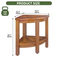 thumbnail image 6 of Uforic Corner Shower Bench,Bamboo Shower Stool with Storage Shelf,Natural, 6 of 9