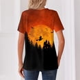 thumbnail image 6 of Domuza Women's Halloween Shirts V Neck Short Sleeve Casual Holiday Henley T Shirt Fall Novelty Horror Graphics Retro Button Tees-D M, 6 of 6