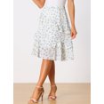 thumbnail image 3 of Unique Bargains Jupe Midi en Chiffon à Taille Élastique pour Femmes Beige L, 3 of 5