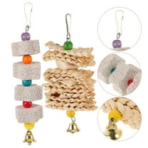 Clispeed 2Pcs Pet Bird Parrots Toy Bird Chewing Toy Wear Resistant Khaki Bite Resistant Indoor Playtime