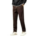 thumbnail image 1 of Dagugfen Mens Pants Plus Size Elastic Waist Drawstring Fitting Solid Color Casual Work Pants Fall Winter, 1 of 3