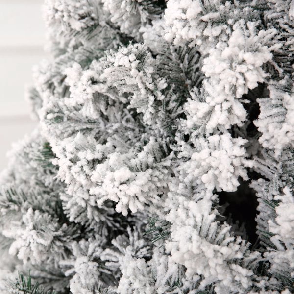 Alvantor 7 ft Pre-Lit Snow-Flocked Artificial Christmas Tree with 400 Warm and Cool White LED Lights, Remote Control and 1000 PVC Tips
