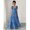 Blue, variant on Womens Blue Square Neckline Tiered Maxi Dress With Puff Sleeves Casual