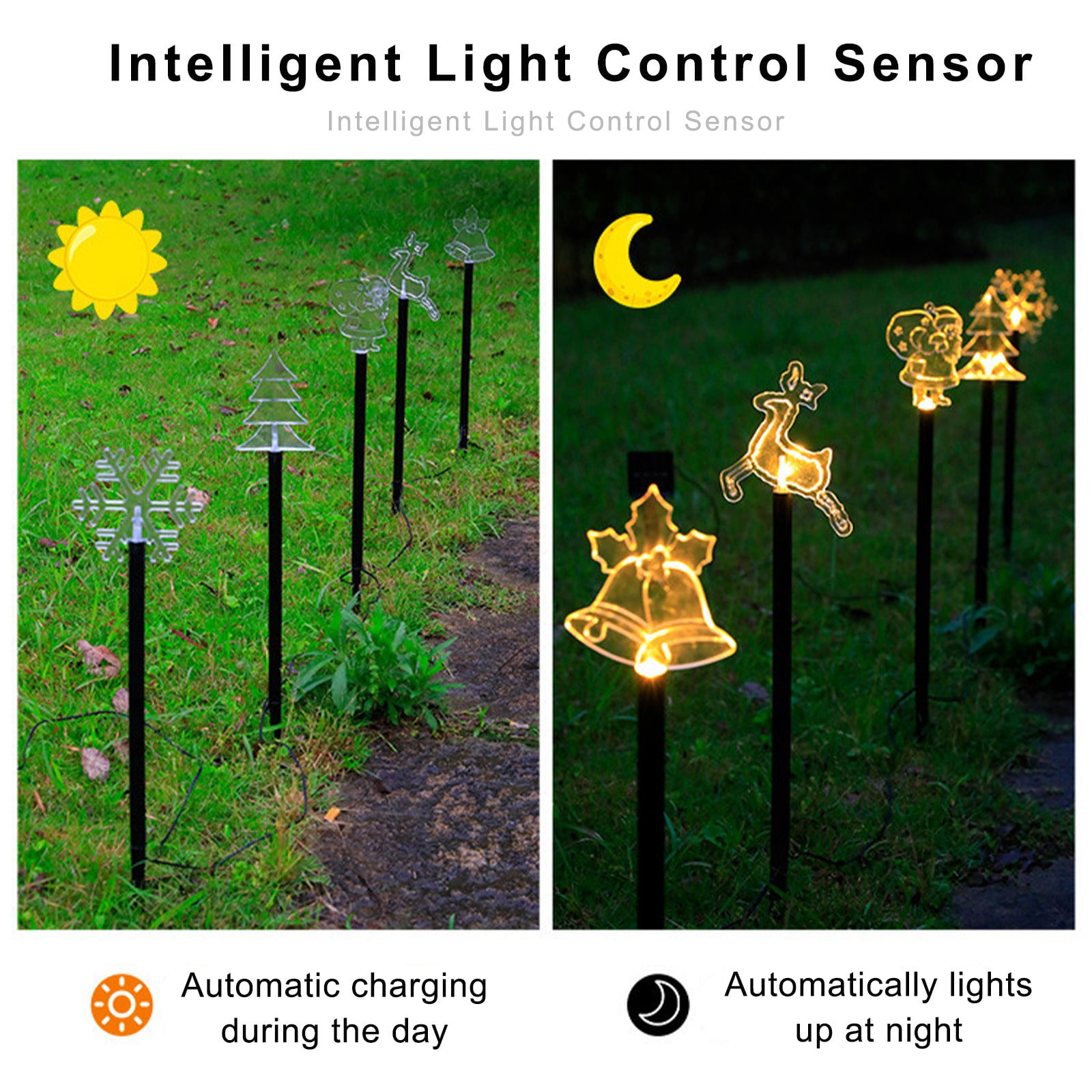 Lumières De Noël Pour Allée, Décoration De Pelouse, Lumières Pour