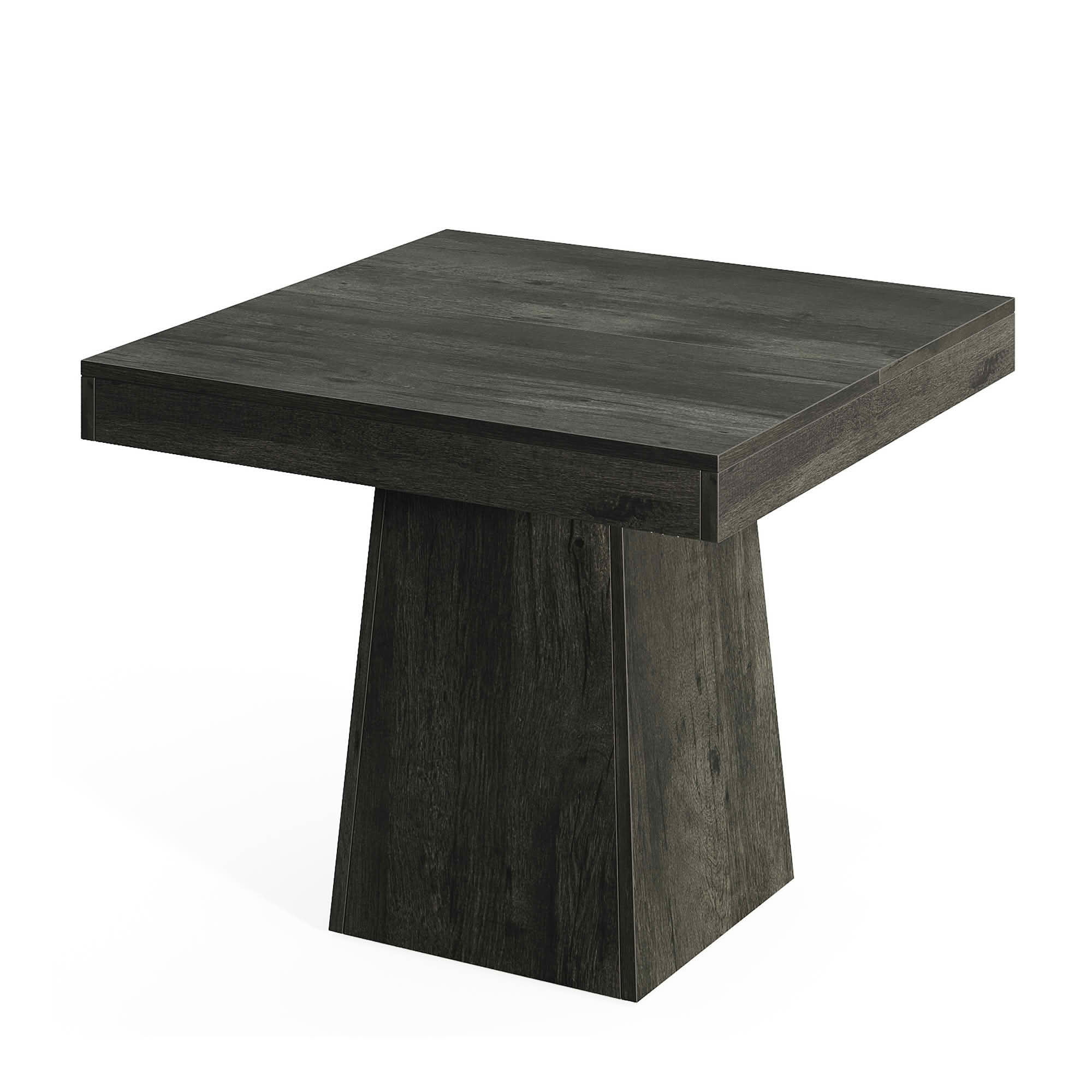 MAYEERTY 31.5 Inch Gray Farmhouse Square Dining Table, Thick Top Pedestal Table Seats 4 for Small Spaces