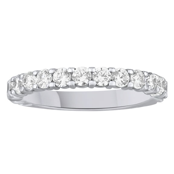AFFY White Natural Diamond Anniversary Band Ring In 14k White Gold (0.25 Cttw)