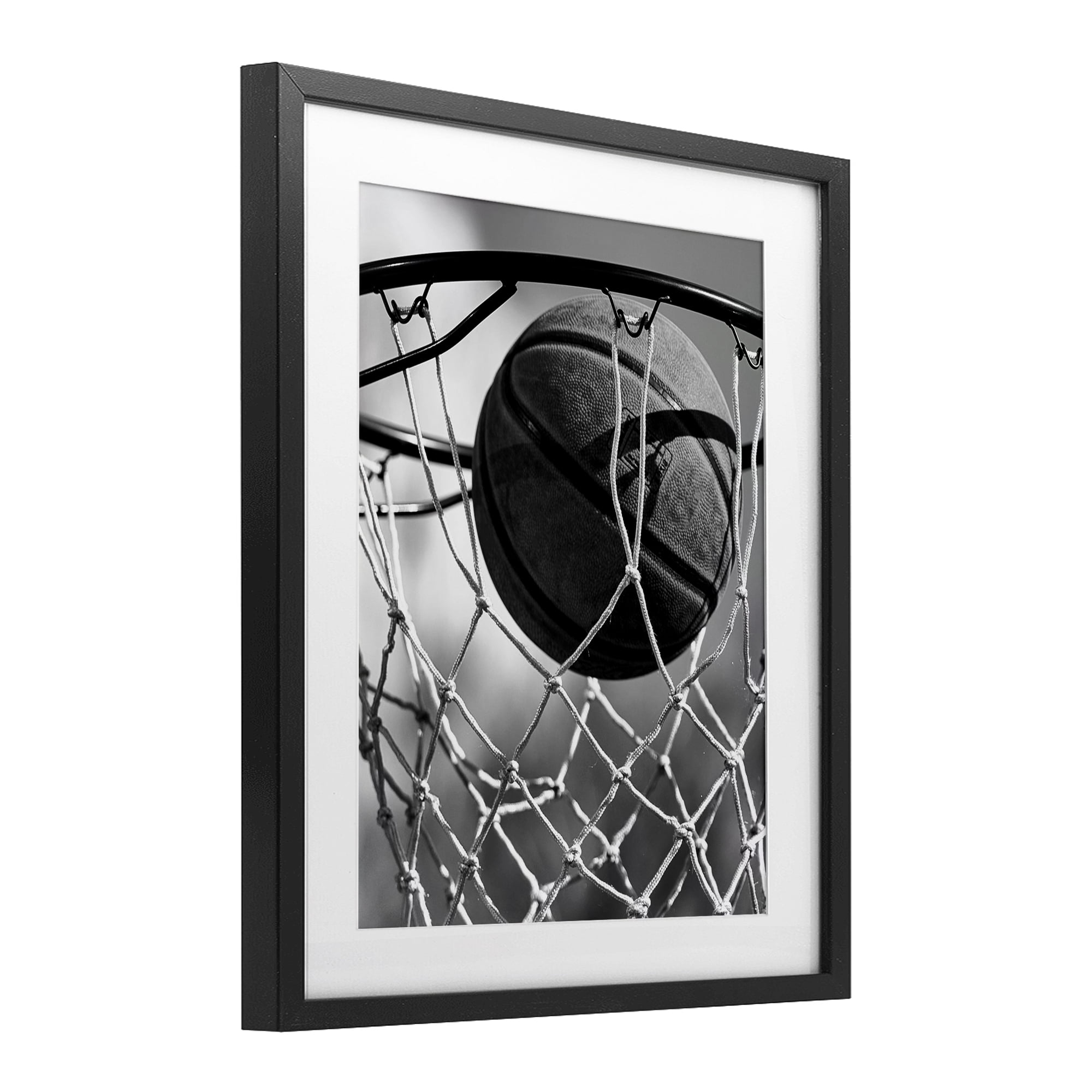 Stupell Industries Winning Basket Shot Black Framed Print Under Glass, design by Marcus Prime