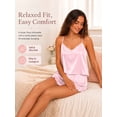 thumbnail image 5 of DAKIMOE Silk Stain Pajamas Set for Women 2 Piece Pjs Sets Adjustable Cami Top and Shorts with Ruffle Nightwear, 5 of 7