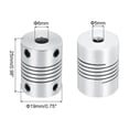 thumbnail image 2 of 2Pcs 5mm to 6mm Aluminum Alloy Shaft Coupling L25xD19 Flexible Coupler Beam for 3D Printer CNC Machine DIY Encoders and Motors Shaft,Silver, 2 of 6