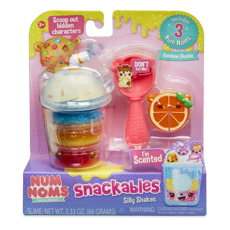 Num Noms Snackables Silly Shakes Rainbow Slushie Slime Dig in the slime to find hidden Num Noms
