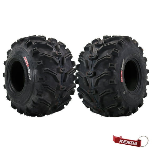Kenda Bearclaw K299 - 22x12-8 Rear Tires for All Terrain (ATV), UTV, and Side by Side (SxS) Vehicles - 6-Ply - Bear Claw 22x12x8 with Kenda Keychain (2-Pack)