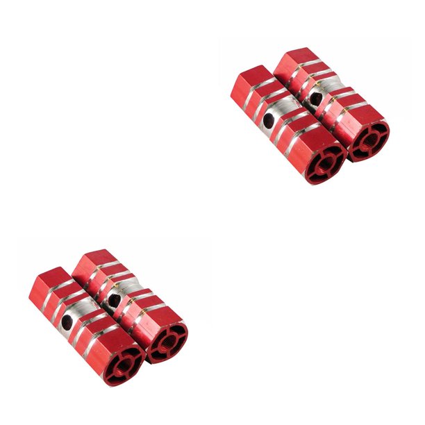 Greeniant Pedal de bicicleta de montaña, 1 par, Pedal de eje Hexagonal para bicicleta de montaña, clavijas para acrobacias de pie de aleación, ranuras rojo 2piezas Greeniant CBP098239