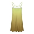 thumbnail image 5 of Wyobmus Dresses for Women 2025 Summer Casual Swing Tank Beach Cover Up Dress Gradient Color V Neck Spaghetti Strap Midi Sun Dress A-Yellow, 5 of 6