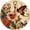 HDwccZ-11hhxs, variant on Eveokoki Round Wall Clocks Watercolor Daisies And Butterfly Wood Quartz Battery Operated Rustic Home Decor Handing Clocks for Living Room Kitchen Bedroom Bathroom Large Numbers Silent -10 Inch