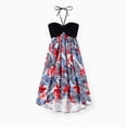 thumbnail image 4 of PatPat Womens Dresses Vacation Outfits Black Red Floral Halter Dress Beach Midi Sleevesless Casual Summer Dresses for Women Couple Gifts,S-XL, 4 of 10
